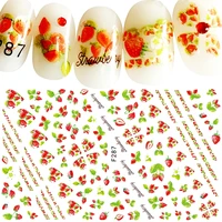 5 sheets thin fruit adhesive nail art decorations stickers beauty acrylic manicure strawberry decals