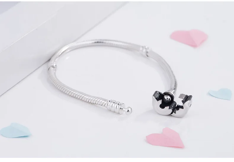 10 шт./лот 925 пробы Серебряный браслет для Pandoras Подвески бусины с Отличительной серебряной застежкой 590702HV вы можете смешать размер