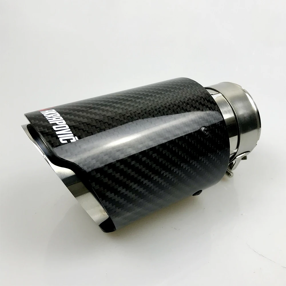1 шт. Akrapovic глянцевый черный углеродное волокно автомобиля Универсальный выхлопной трубы задний глушитель прямой край