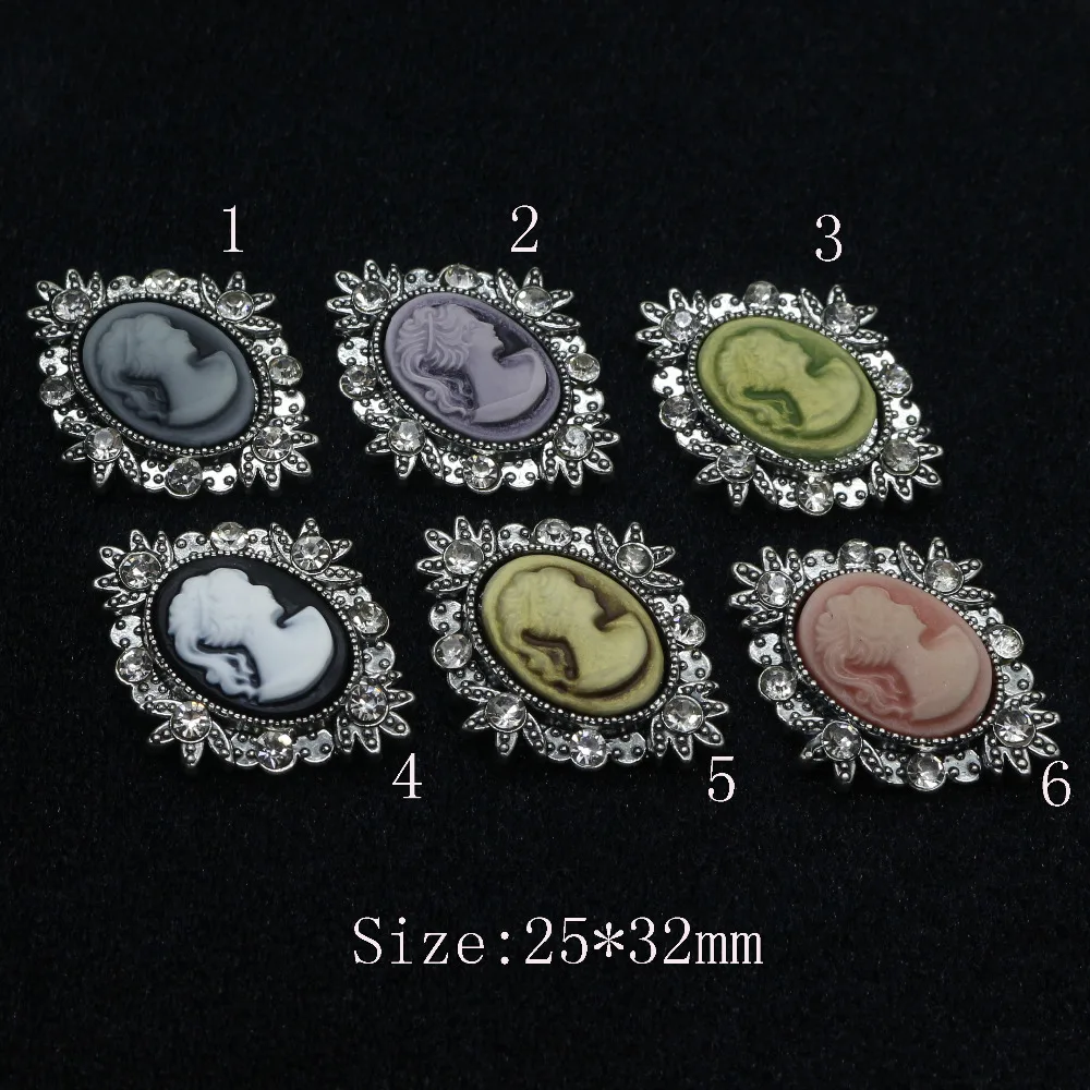 10 шт. декоративные пуговицы для волос в стиле ретро|oval rhinestone button|rhinestone buttonsalloy button |
