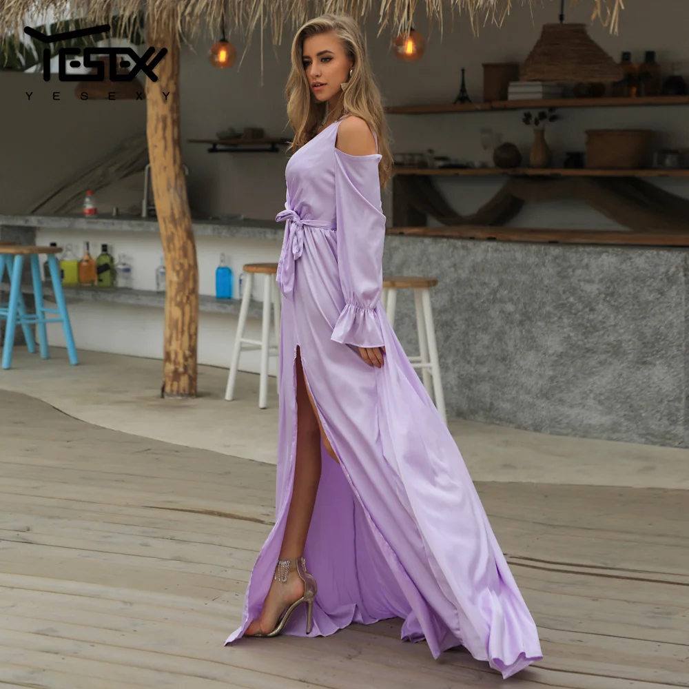Женское платье с глубоким вырезом Yesexy длинное Повседневное без рукавов