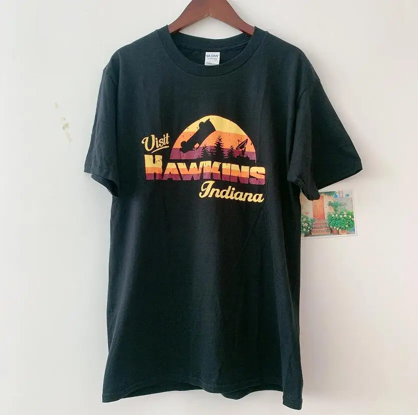 Sunfiz HJN унисекс Netflix Fandom Graphic Tee посетить Hawkins Индиана очень странные дела