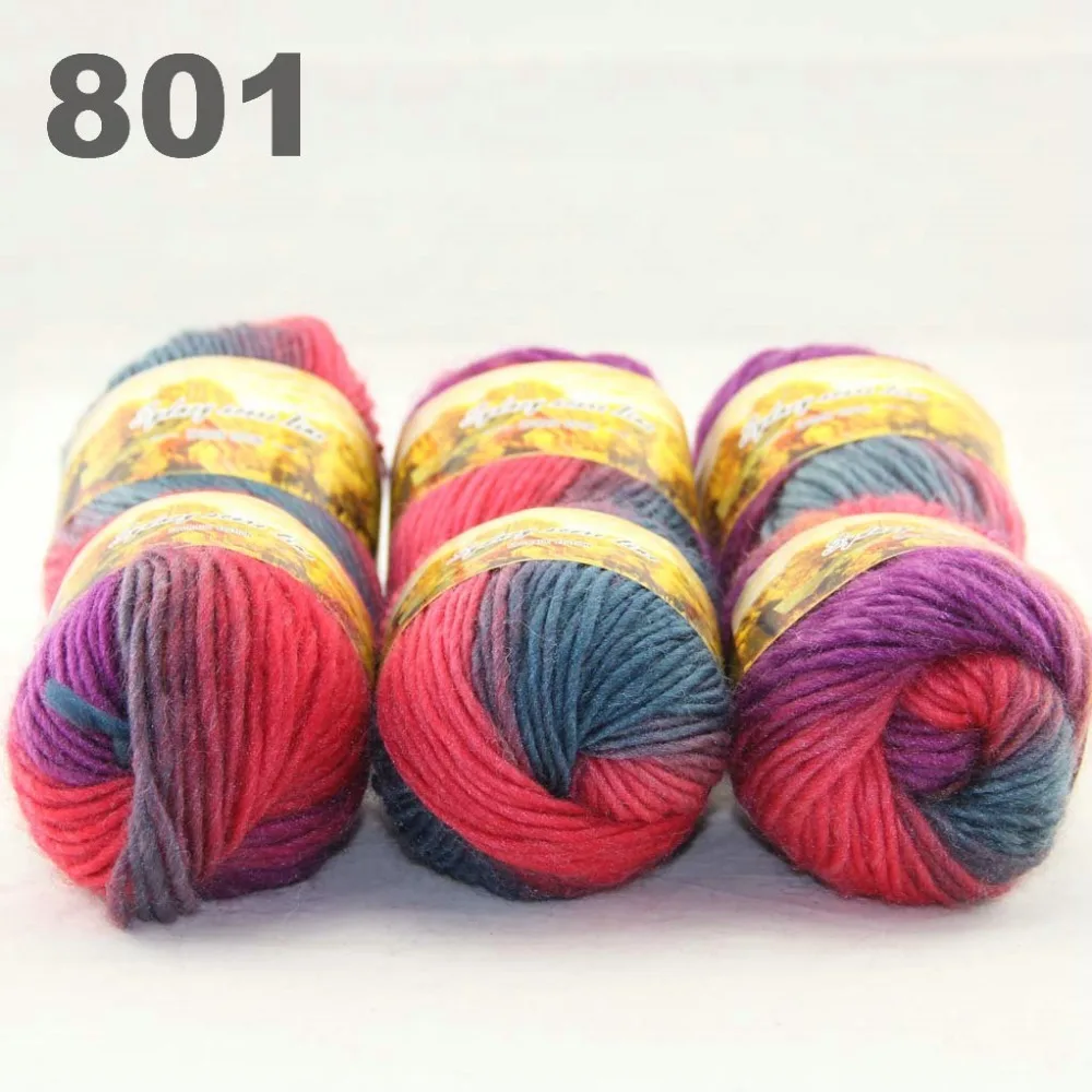 

6x50gr Skeins NEW Chunky Hand Coarse Knitting Scores wool yarn 801