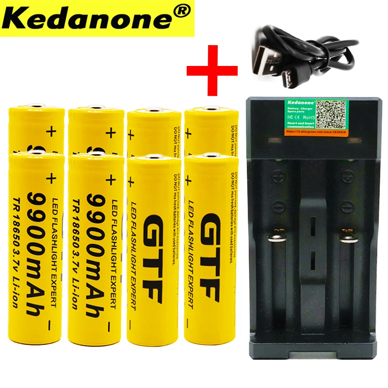 Новый 18650 батарея 3 7 V 9900 mAh аккумуляторная Li-Ion для светодиодного фонаря