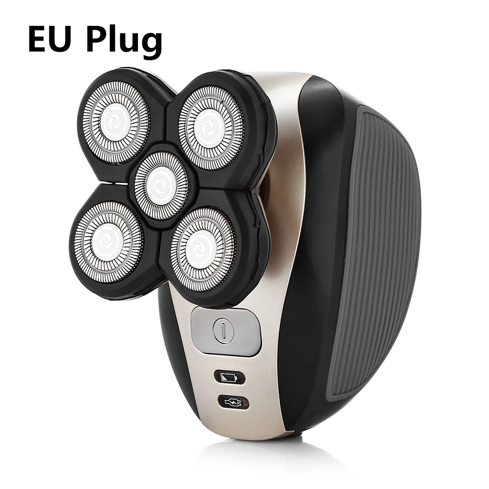 EU Plug 3w Kemei KM-1000 5 в 1 электробритва перезаряжаемая 5 лезвий бритва, нос ушные волосы триммер для бороды 5D машинка для стрижки волос уход за лицом для мужчин - Цвет: EU Plug 3w