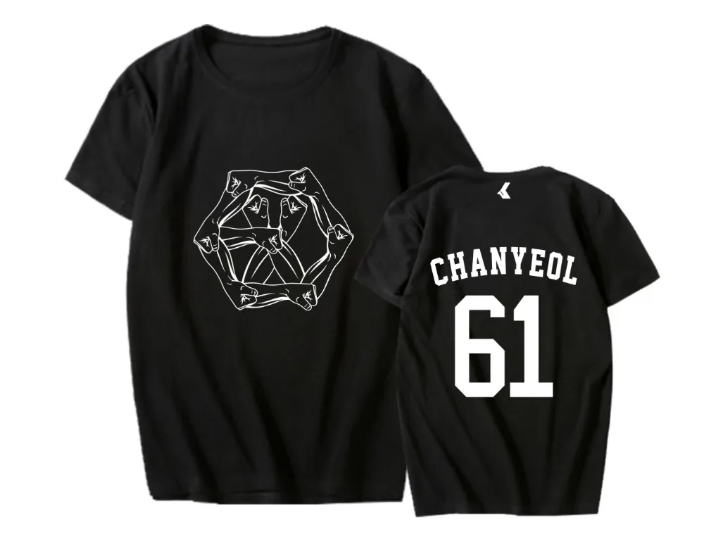 Летняя футболка EXO BAEKHYUN Album сила музыки для пар JN413 | Женская одежда