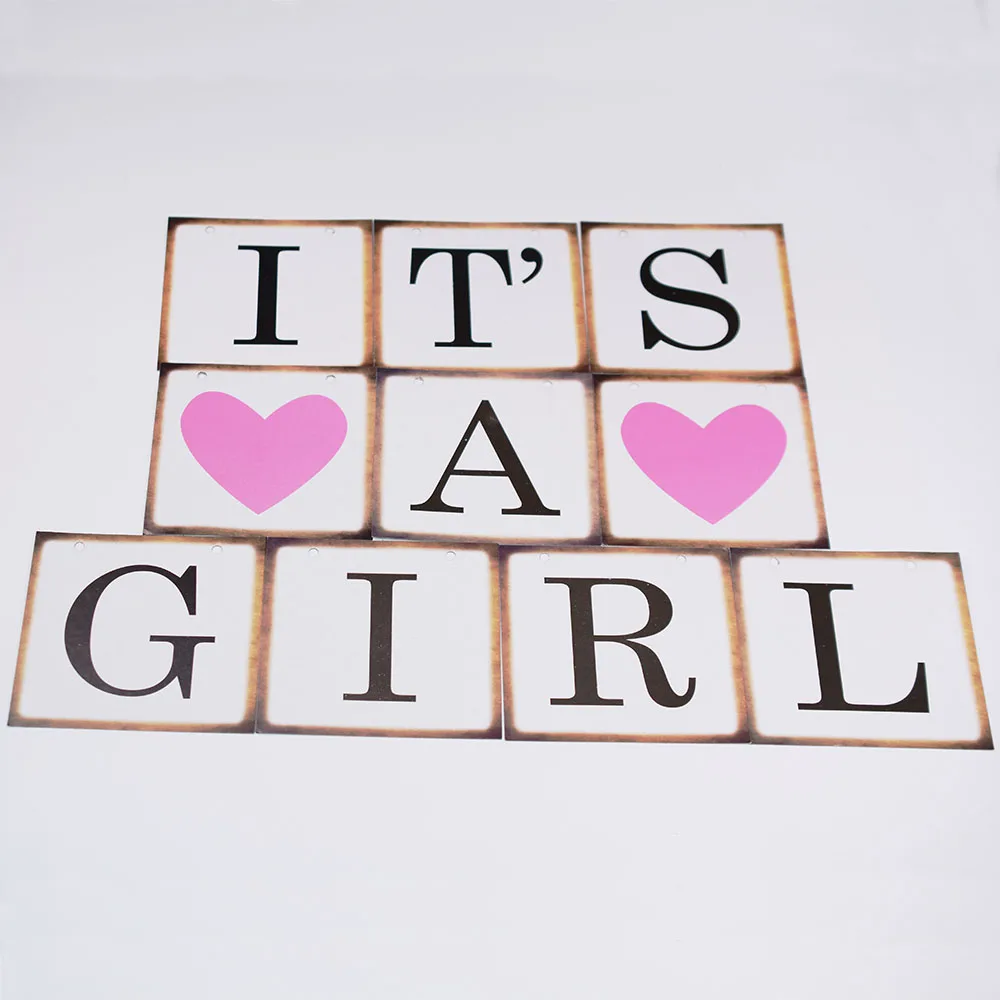 Баннеры бумажные 3 м It's A Boy Girl Декорации для первого дня рождения и крещения