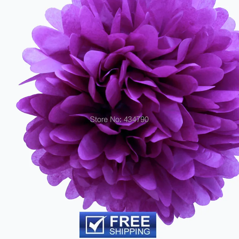 20 шт 14 "(35 см) Висячие цветочные шары из бумаги фиолетовый-украшения для детской