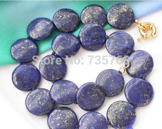 women good xiuli 0015342 17&quot coin lapis lazuli BEAD NECKLACE | Украшения и аксессуары