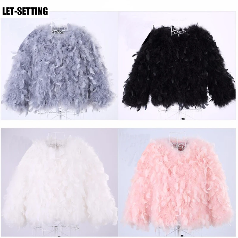 Женское меховое пальто LET SETTING с перьями страуса и индейки|women fur coat jacket|fur coats jacketsfur