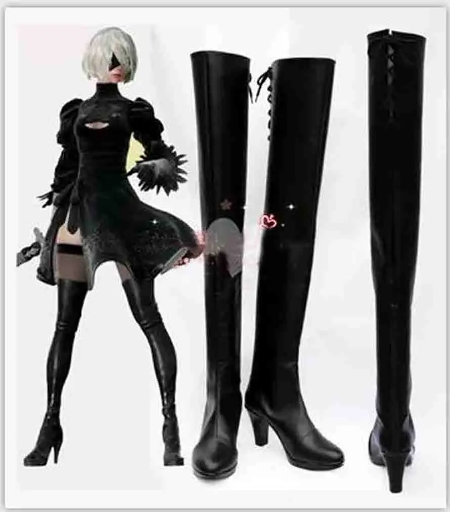 Новое поступление обувь для косплея из игры NieR Automata 2B на заказ Хэллоуин