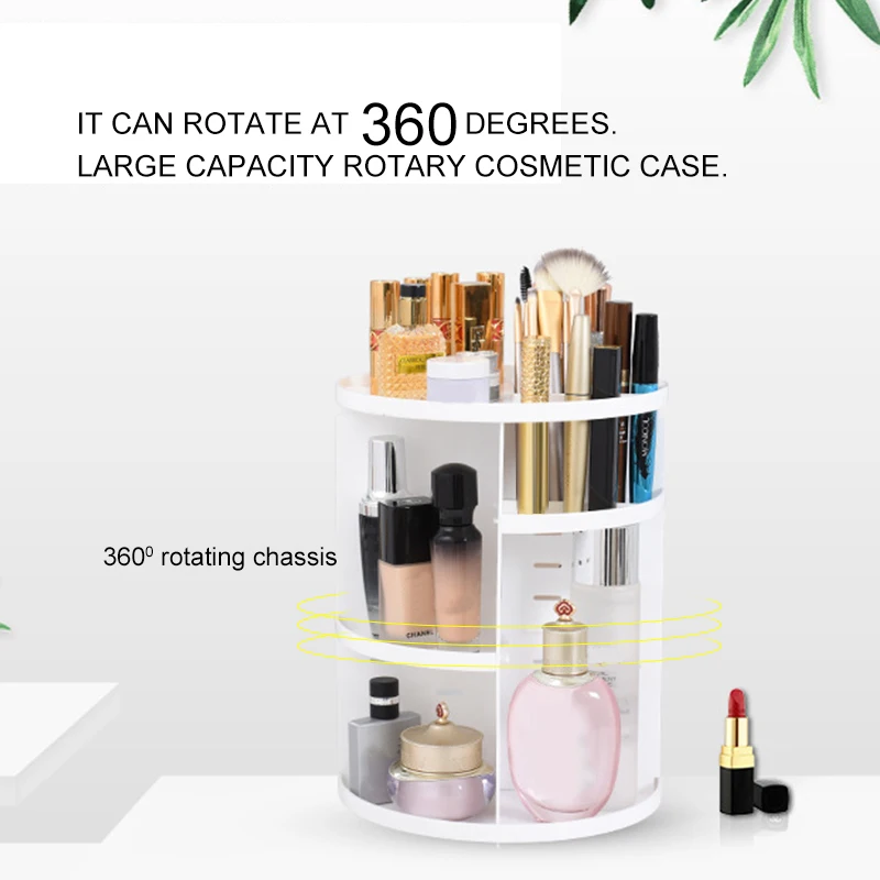 2018 Tricolor 360-degree Rotating Makeup Organizer Box Brush Holder Jewelry Case Cosmetic Storage | Дом и сад