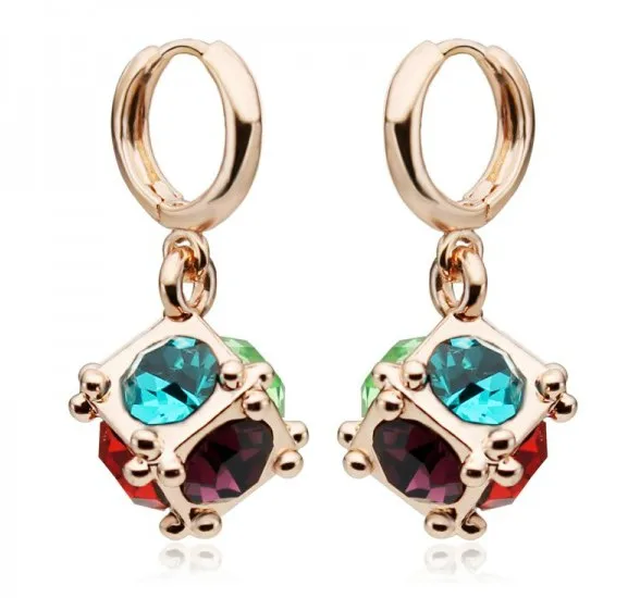 Прекрасный подарок на Новый год серьги с австрийскими кристаллами высокое