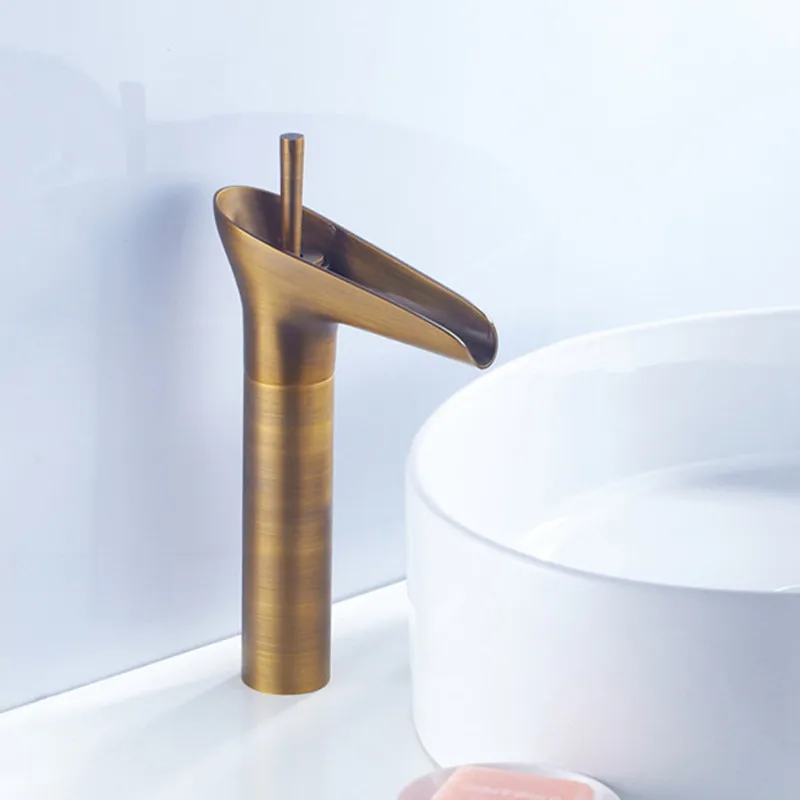 Бесплатная доставка роскошный Твердый латунный антикварный кран для ванной