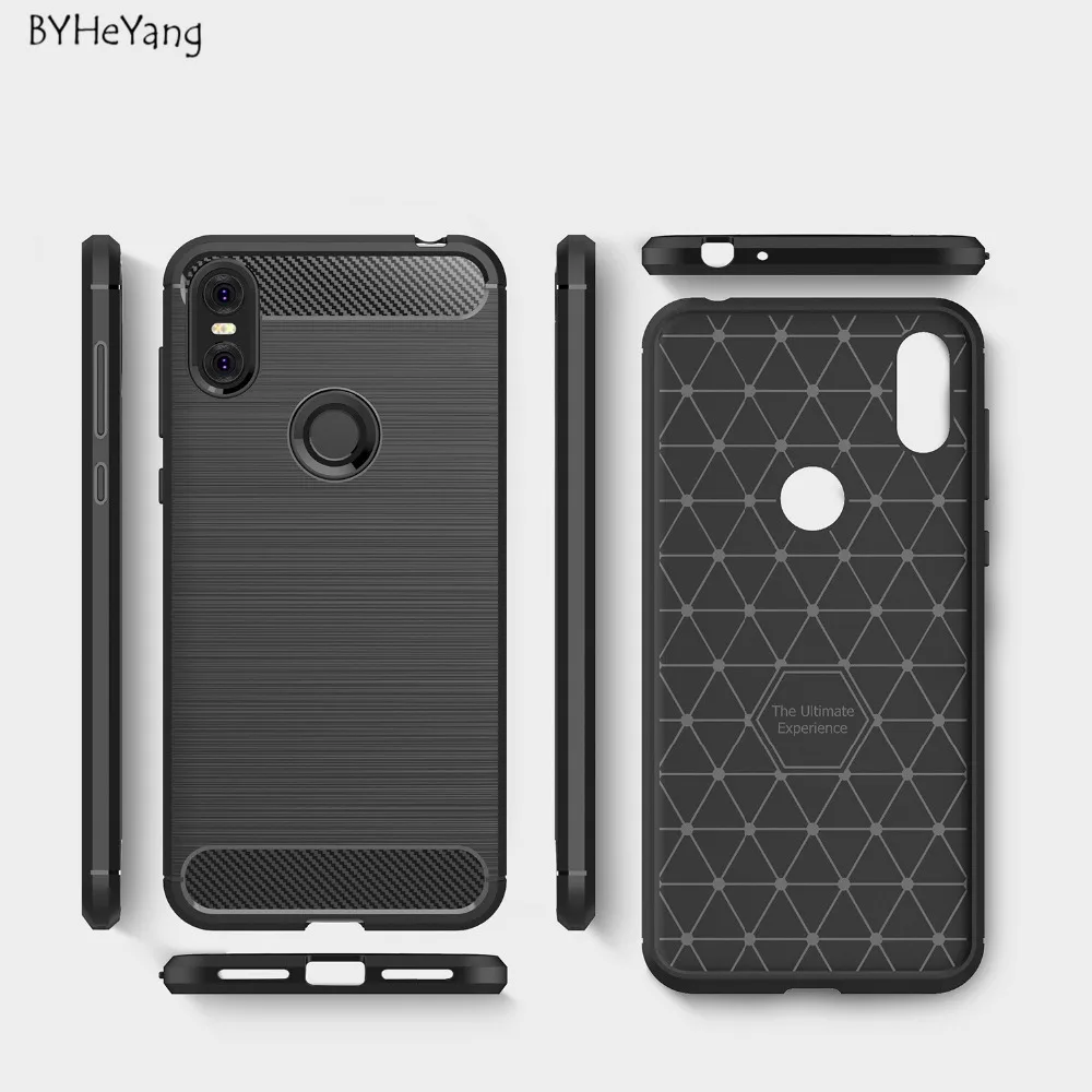Чехол для Motorola One/Moto P30 Play текстура из углеродного волокна Матовая Мягкая задняя