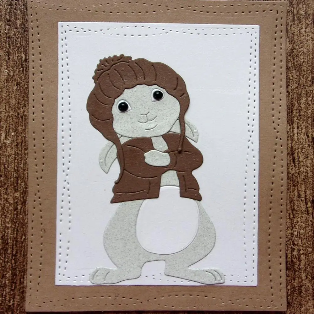 Металлические штампы счастливого кролика трафареты для скрапбукинга открыток