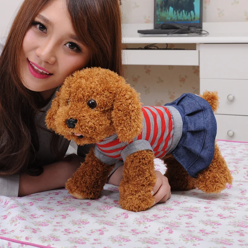 Plush Toy Dog Wearing A Skirt Teddy Lifelike Dolls Doll Pillow Children|doll stuffed toy|doll soft toydoll toy |