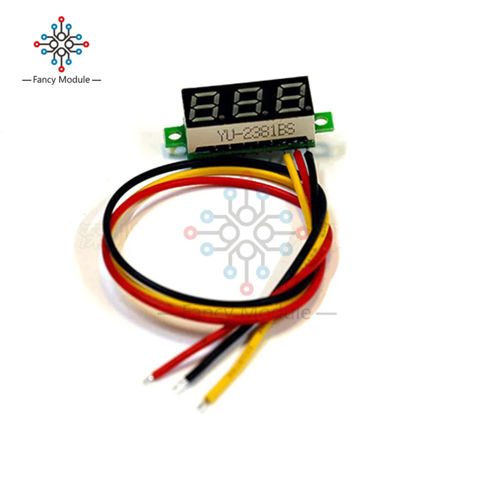 Цифровой вольтметр diymore Mini 0 28 дюйма 3 провода светодиодный дисплей синий красный