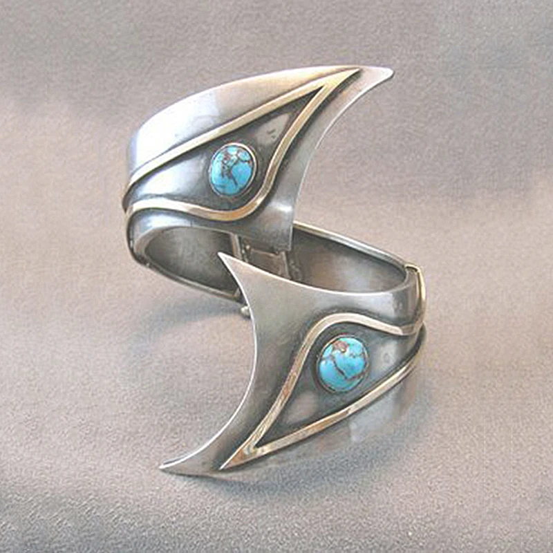 Винтажное серебряное кольцо с двойной стрелкой из смолы для женщин богемное