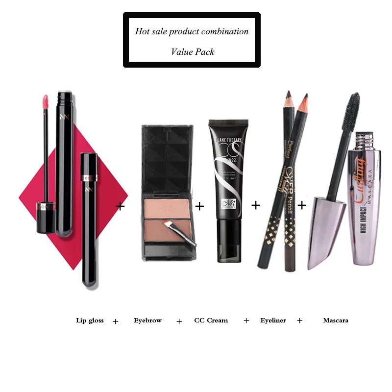Cosmetic combination Menow бренд Make Up Set Тушь для ресниц и Подводка для глаз& CC крем и Блеск для губ и бровей value pack Лидер продаж Косметическая комбинация 5313 - Цвет: Cosmetic combination