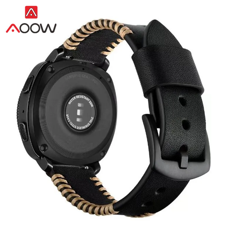 Ремешок из натуральной кожи для Samsung Gear Sport S2 S4 быстросъемный сменный Браслет