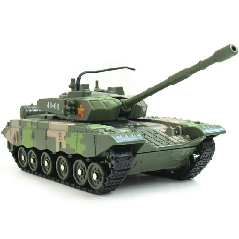 1:48 Танк боевой игрушечный танк модель классический вращение Музыка LED игрушки