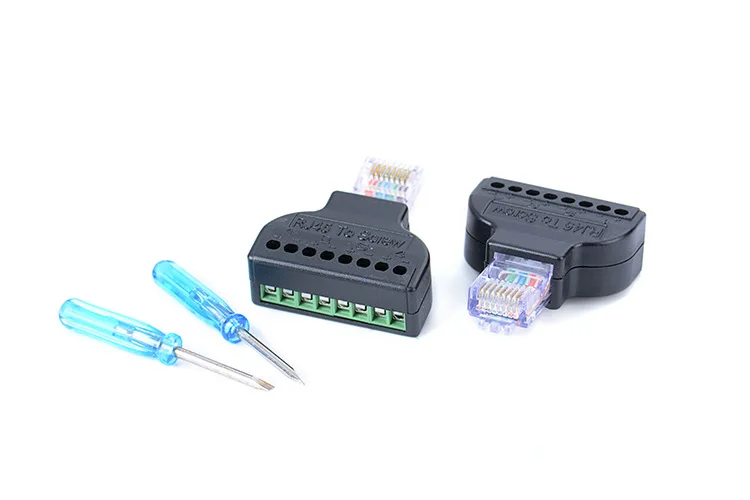 2 шт./лот KEFU Ethernet RJ45 штекер в AV винтовой терминал 8 Pin блок CCTV конвертер