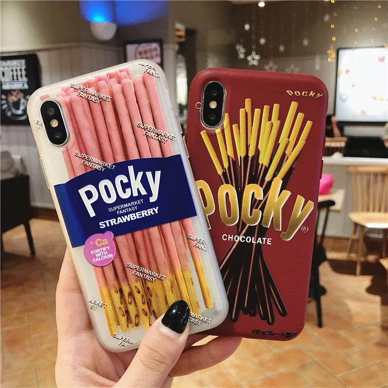 Японский матовый Силиконовый чехол Pocky для iPhone X XS Max 6 s мягкий из ТПУ 8 7 Plus XR |