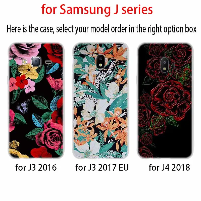 Чехол из ТПУ с красивыми летними цветами для Samsung Galaxy J6 J8 J3 J5 J7 J4 J2 J1 Plus 2018 2016 2017 EU Prime