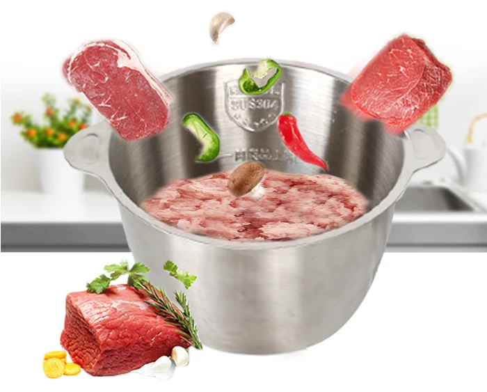 Бытовая мини 2L электрическая мясорубка из нержавеющей стали мясорубка кухонные инструменты