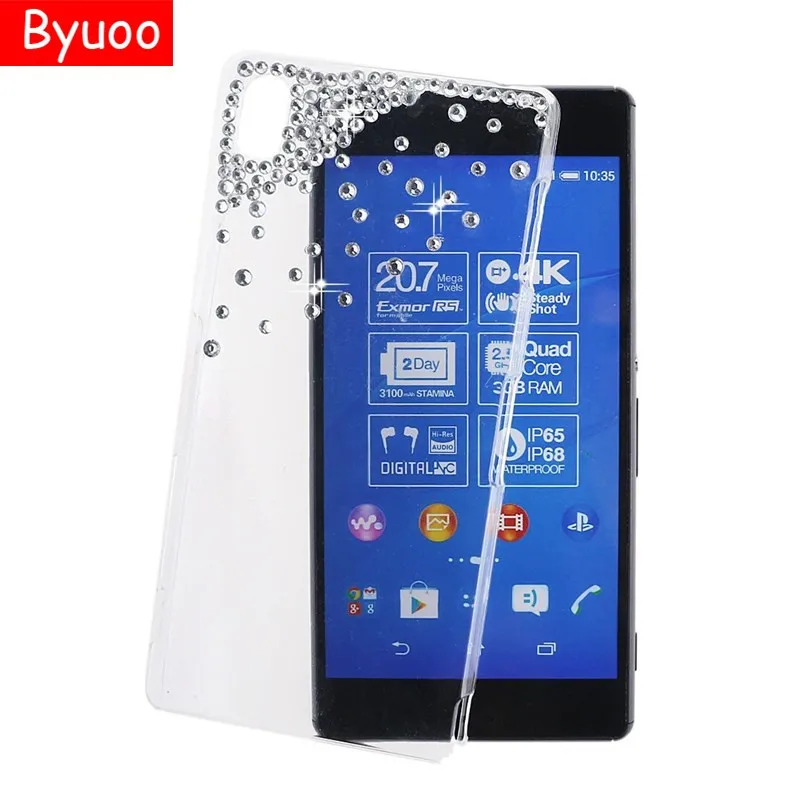 Роскошный 3D чехол Byuoo с кристаллами для Sony L39H Z1 Z2 Z2a C3 Z3 E4 Compact M4 AQUA Z4 C4 L2|case for sony|case