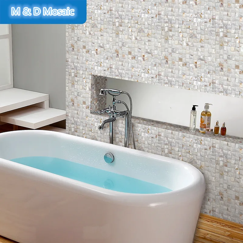 Роскошные 3D натуральный чистый белый перламутр Sea Shell Мозаичная плитка MD-S03 кухня