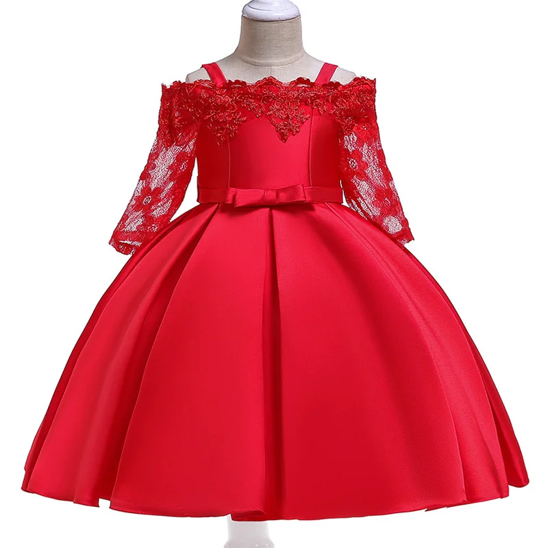 red Girl Dress For Wedding Baby Girl 3-10 Years Birthday Outfits Children's Girls First Communion Dresses Girl Kids Party Wear - Цвет: red