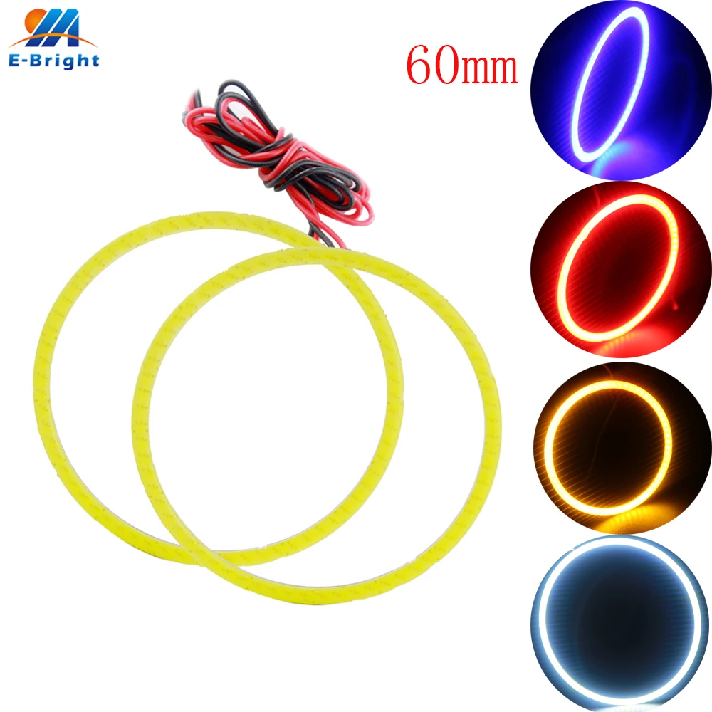 2 пары (4 шт.) 60 мм COB 45 SMD Angel Eye светодиодный Стайлинг автомобиля фары Halo Кольцо