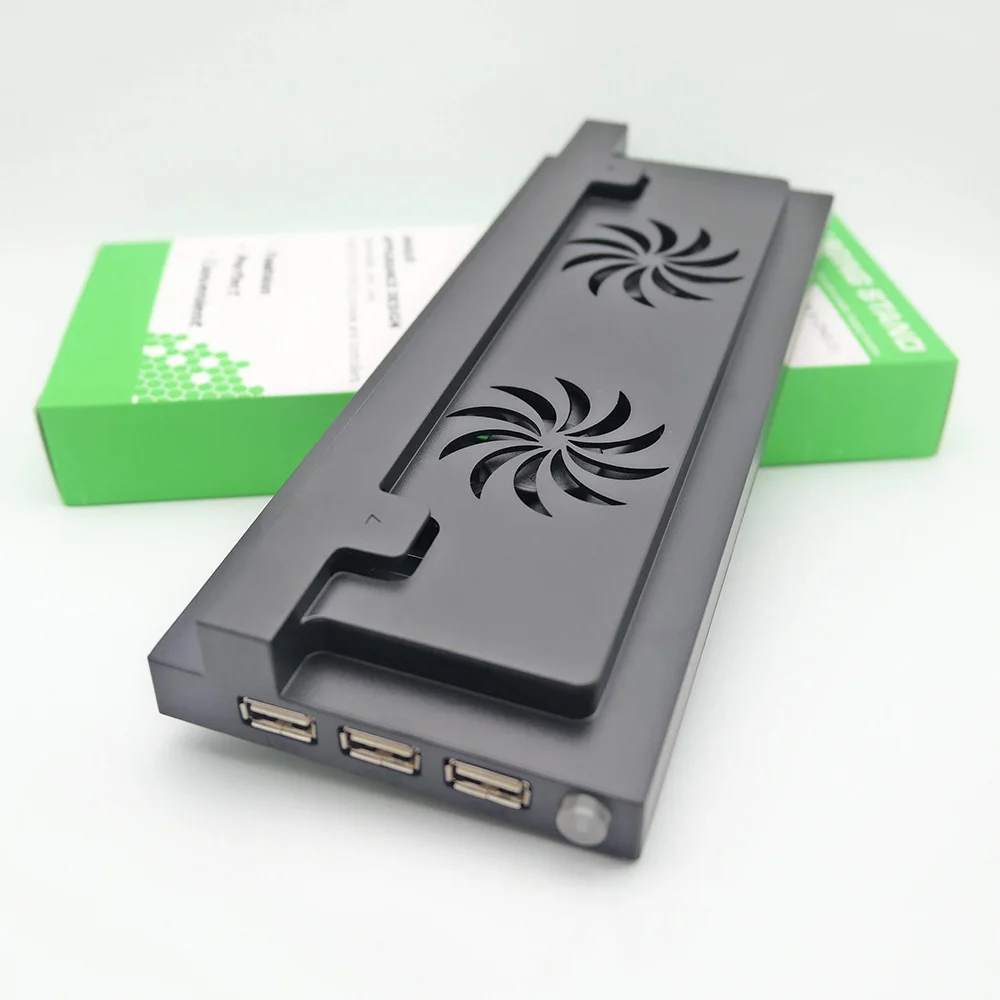 Вертикальная подставка с охлаждающим вентилятором для Xbox one S/Slim 3 usb порта верхняя