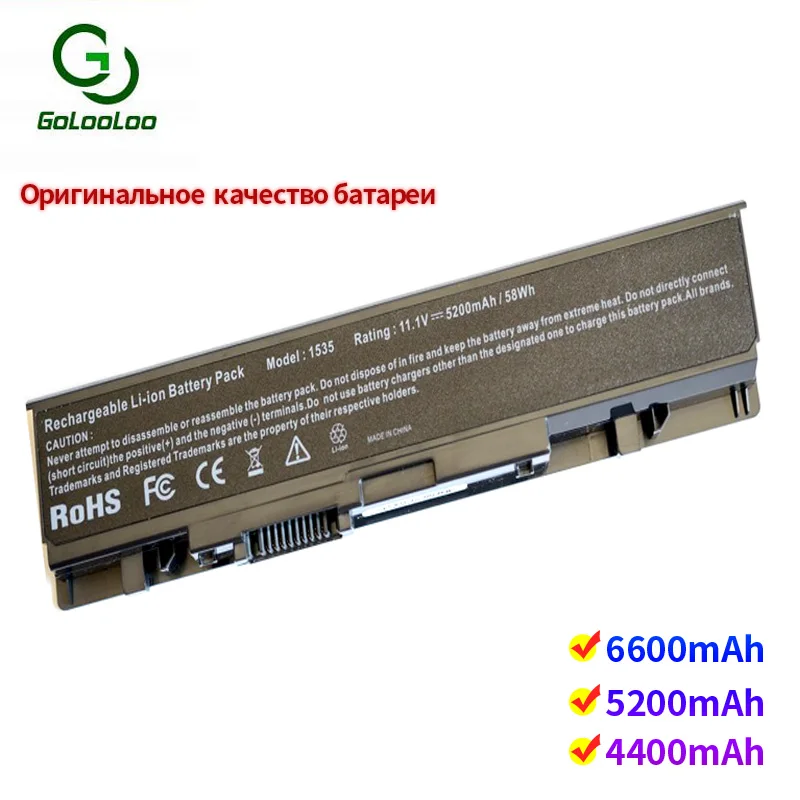 Аккумулятор Golooloo для ноутбука Dell Studio 1535 1536 1537 1555 1557 1558 312 0701 A2990667 KM958 WU946 KM965 MT264 6