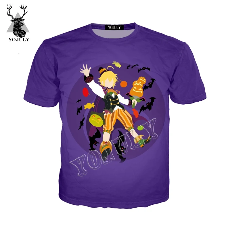 YOJULY The Seven Deadly Sins Meliodas аниме 3D Принт футболки летняя повседневная футболка унисекс Мужская/женская одежда с короткими рукавами Y30