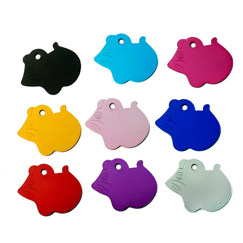 KIYUE 20pc Mouse Shape Personalized Engraving Pet Id Tags Dog Cat Tag Identification Customized Name Address Telephone Text | Дом и сад