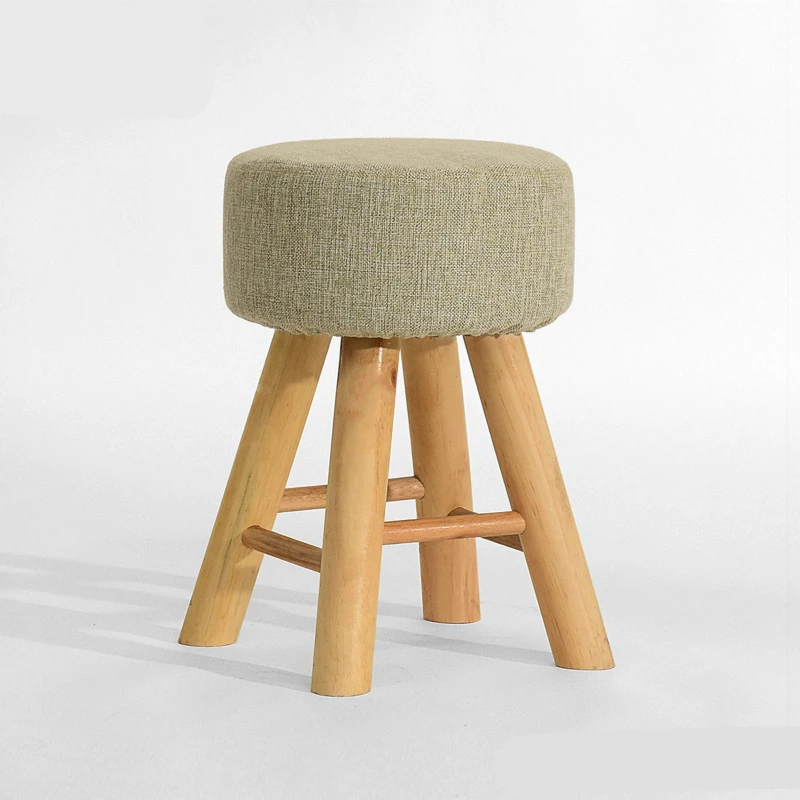 

Thickened and Stable Wooden Stool Cloth Seat Washable Multifunction Stool Simple Style Household Dining Stool Dressing Chair