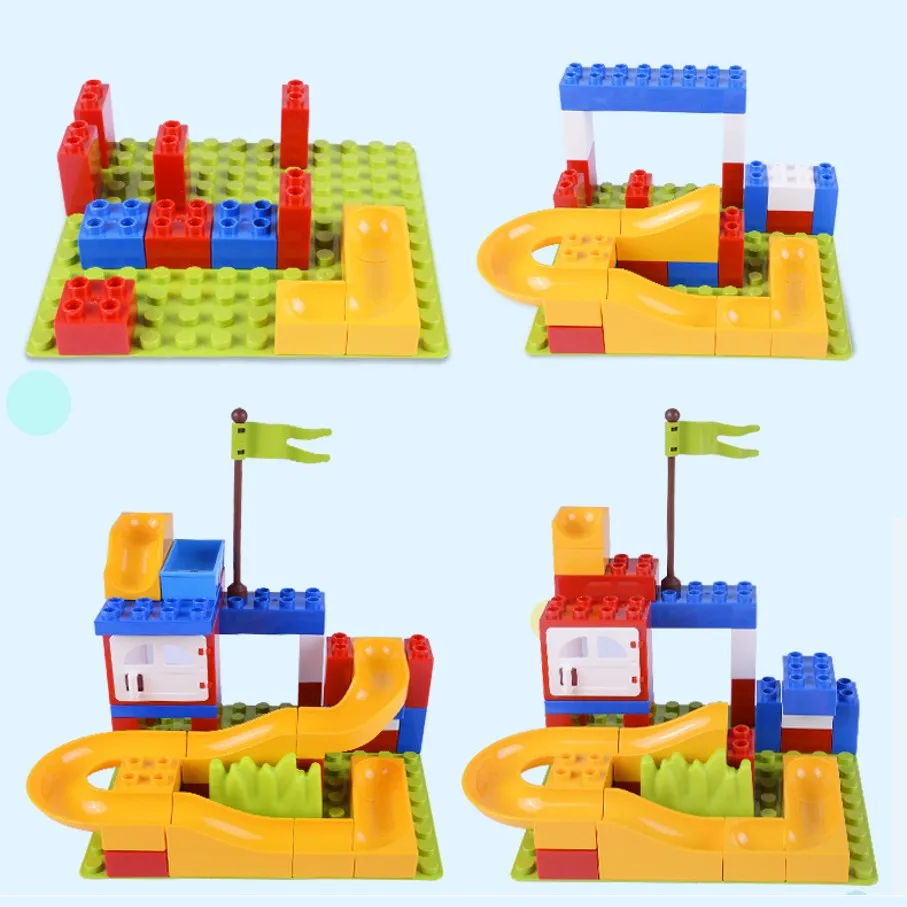 48 шт. enleten смешная серия slideway город развивающие совместимые с Legoed строительные