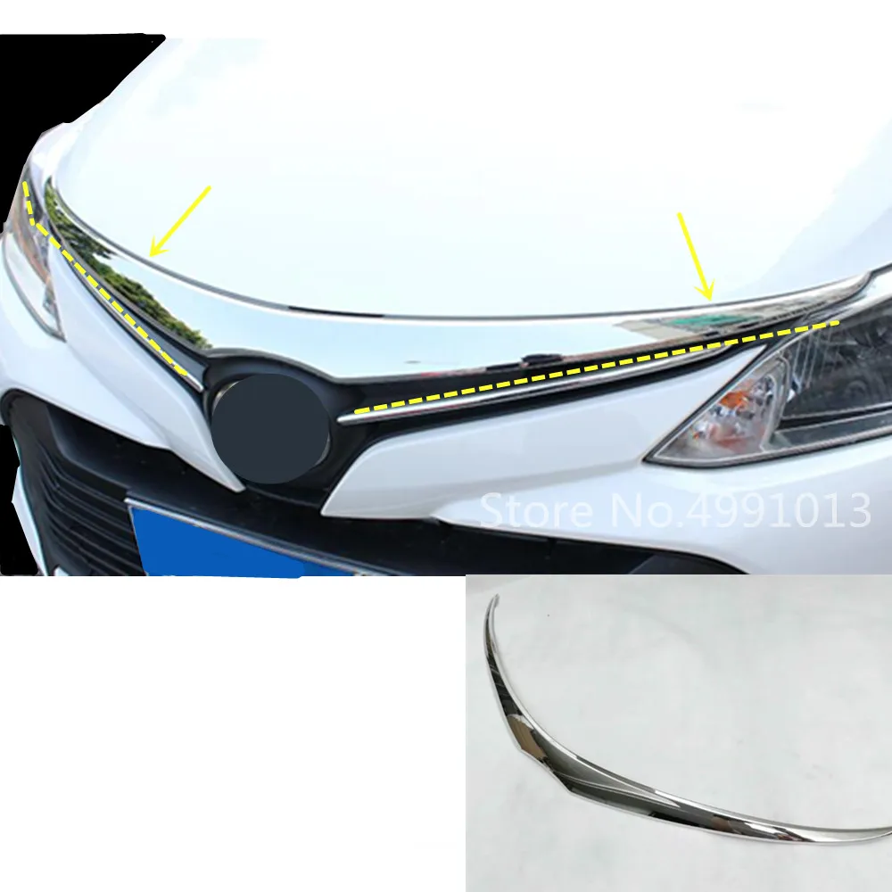 Car cover bumper engine head trim front grid grill grille frame edge 1pcs For Toyota Vios/Yaris sedan 2017 2018 2019 | Автомобили и