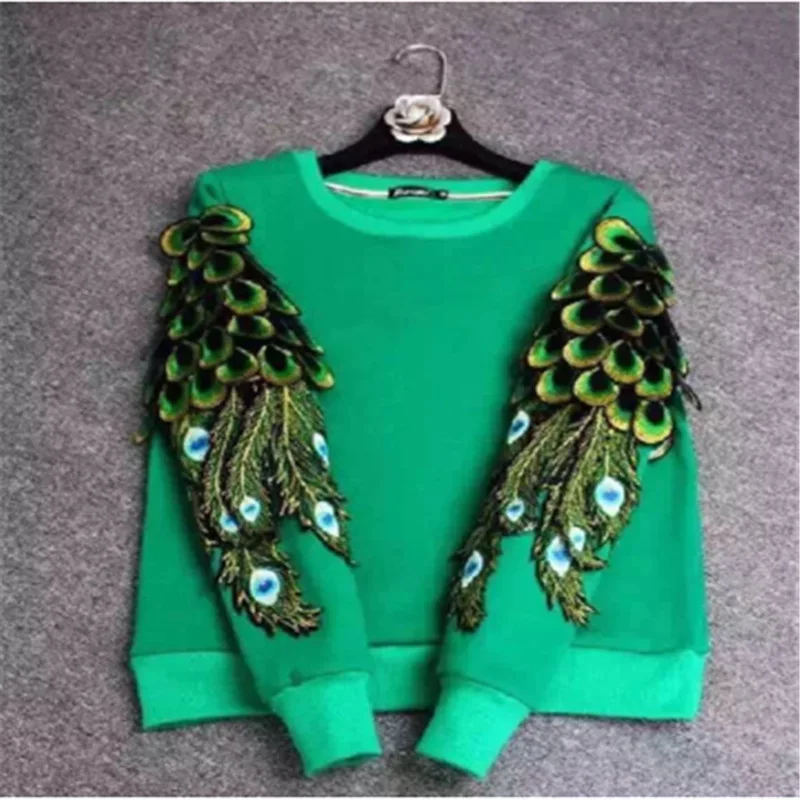 POVUOP перо патч чистая ручная вышивка властная Текстиль для одежды родитель