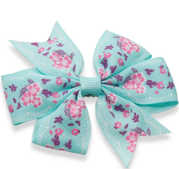 

40pcs Free shipping Spring Multi-colored 3" Hand-made Grosgrain Ribbon Hair Bow Alligator Clips Hair Accessories for Little Gir