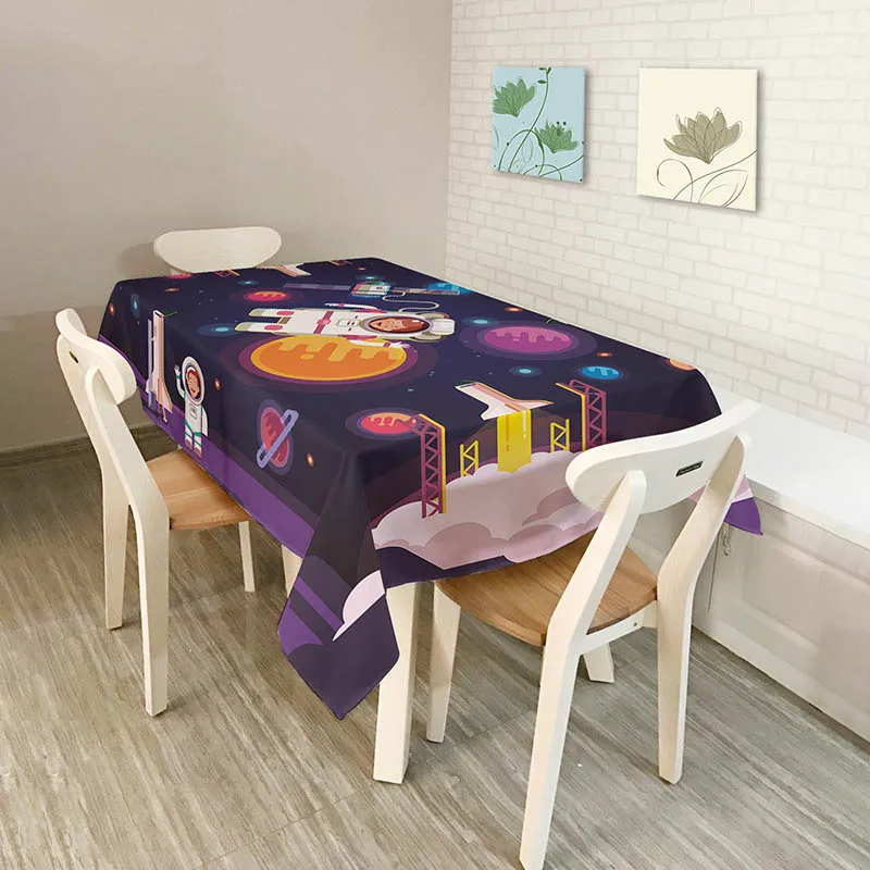 Водостойкие прямоугольные скатерть decorUhome из полиэстера с рисунком в виде рыбы