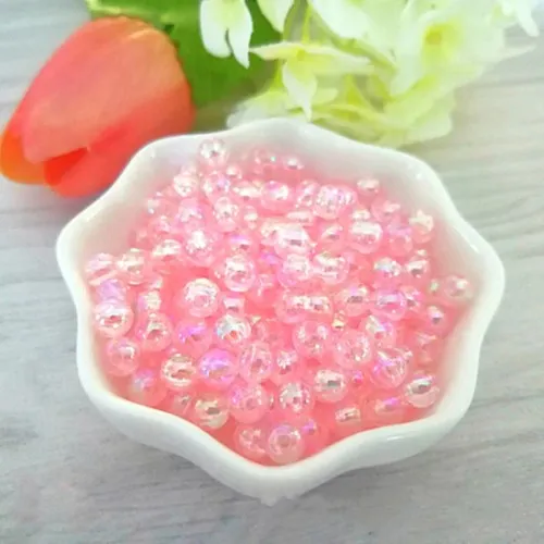 AB pink 50pcs 8 мм AB Цвет Круглый акриловый свободный разделитель бисер бусины для изготовления ювелирных изделий Австрийские хрустальные бусины DIY браслет серьги аксессуары 50 шт - Цвет: AB pink 50pcs