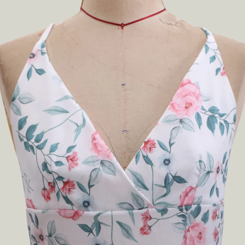 Wish Europe and the United States explosion models sexy deep V sleeveless strap dress 2019 new 3D printed floral pattern | Женская