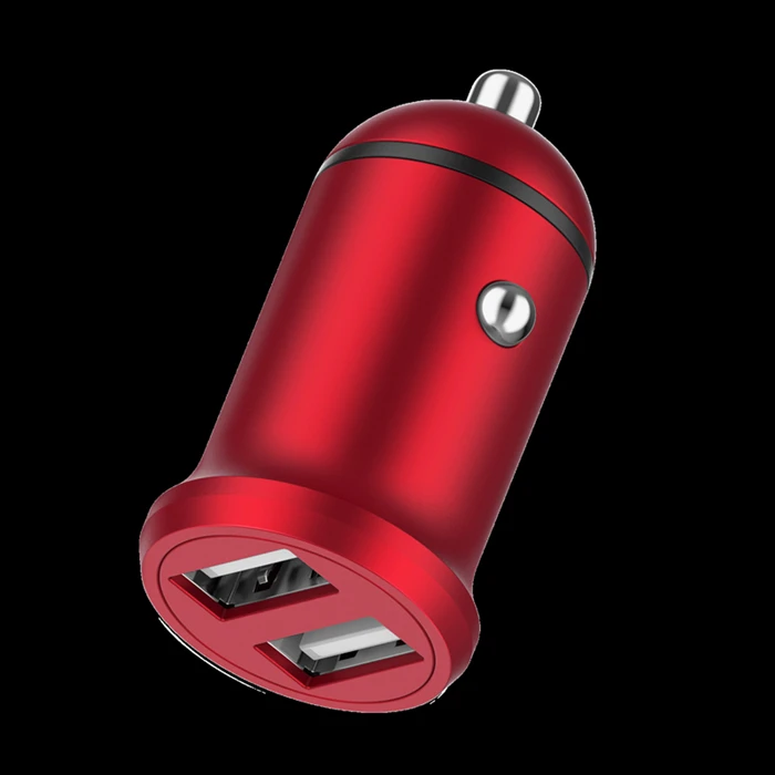 Red Amstar двойной USB мини автомобильное зарядное устройство адаптер 4.8A металлическое автомобильное зарядное устройство для мобильного телефона автомобильное USB зарядное устройство автоматическая зарядка 24 Вт для samsung iPhone - Тип штекера: Red