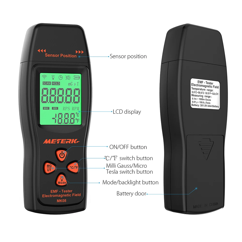 Измеритель EMF ручной мини детектор электромагнитного поля с ЖК дисплеем|counter