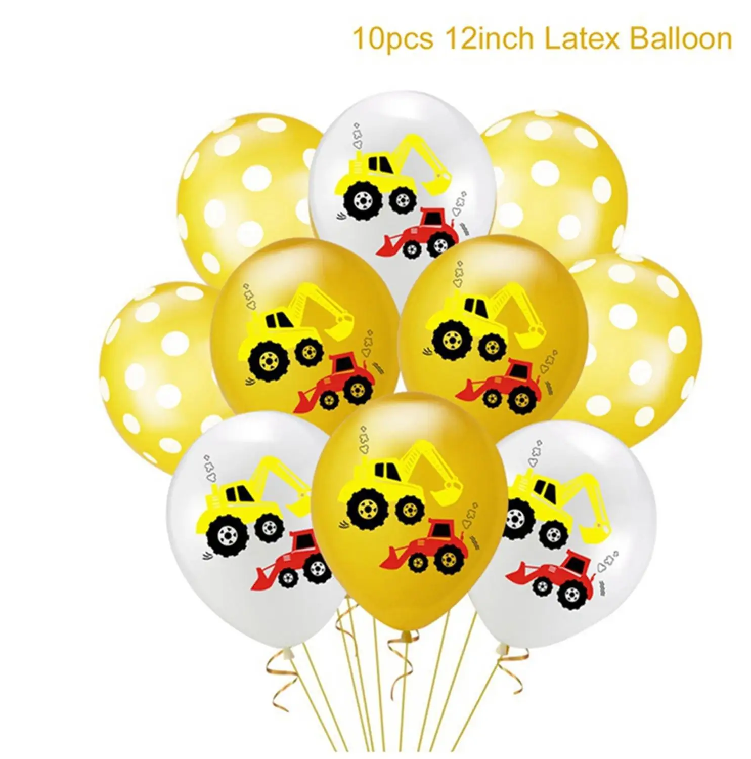 Balloon Set HUIRAN строительные воздушные шары для грузовиков Автомобили 1 год первый день рождения мальчик воздушный шар детский душ мальчик воздушные шары детский душ баллон - Цвет: Balloon Set