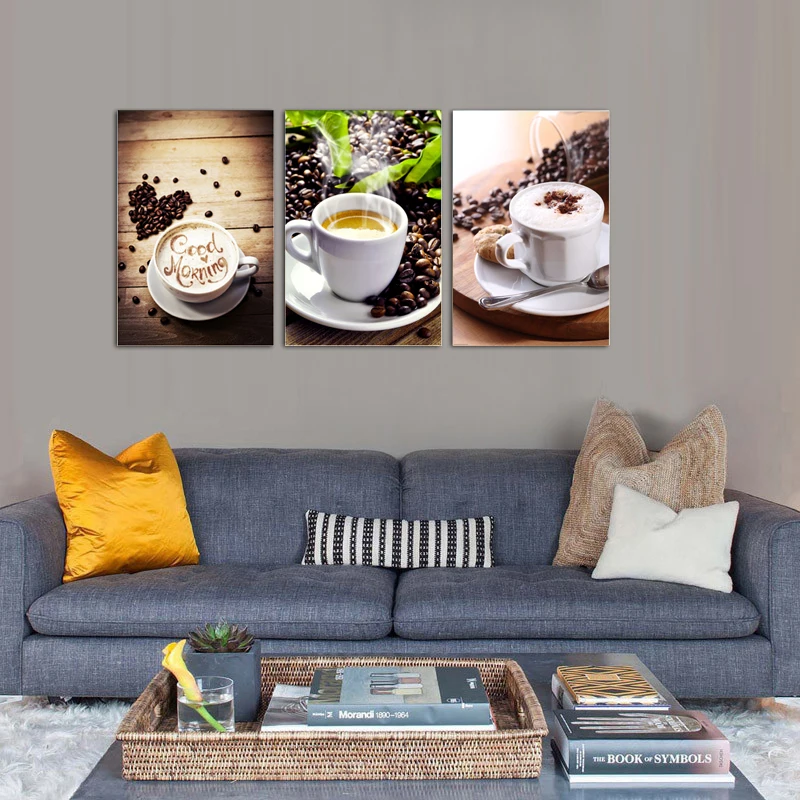 HD печати 3 шт. Кофе холст картины Современный Home Decor Wall Art Аватар для гостиной Декор